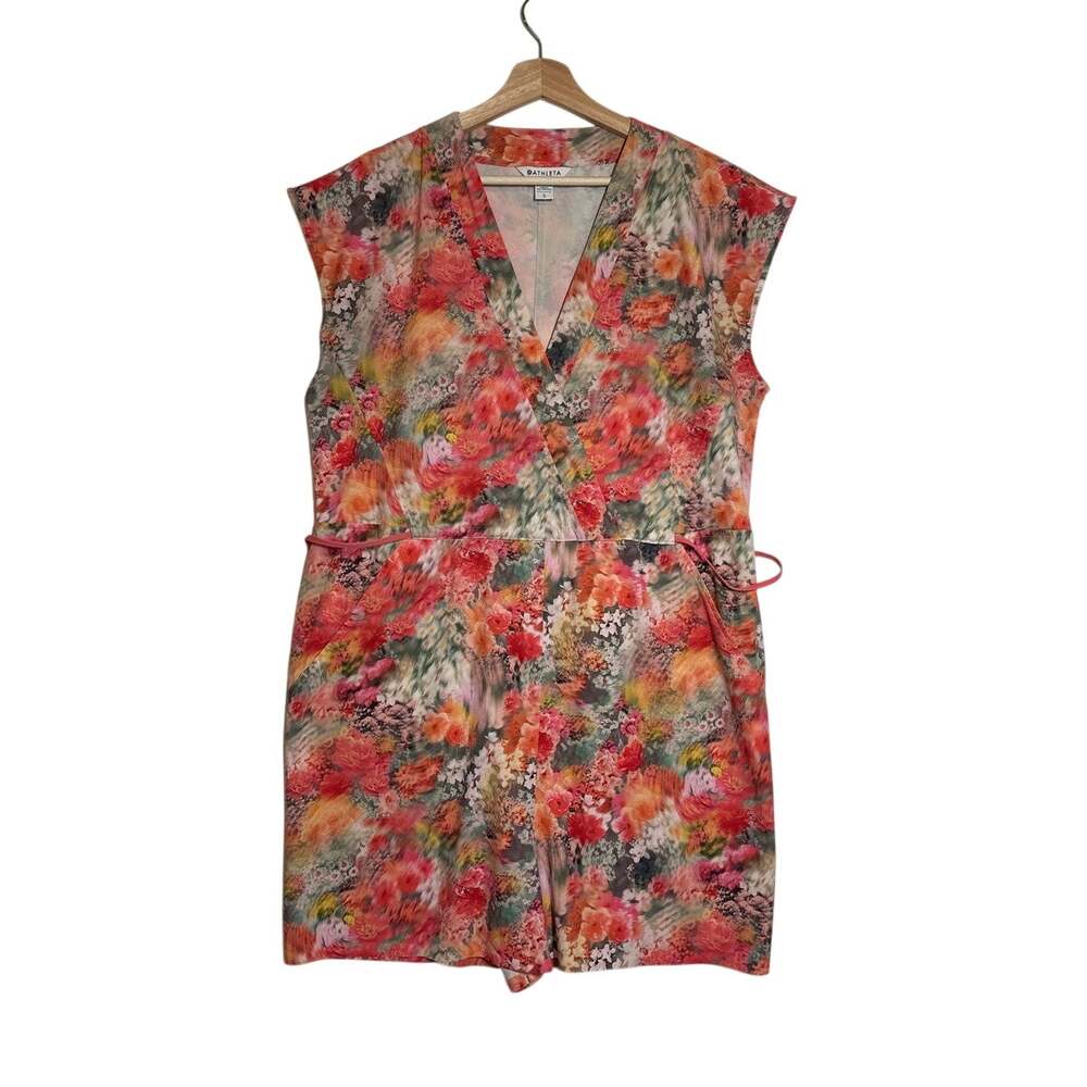Athleta Marlow Romper One-Piece Floral Sz XL Lightweight Resort Travel Spring